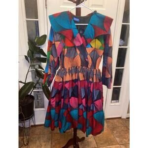 Adensecret multicolored Ankara print dress size M